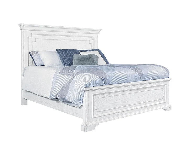 Alpine Furniture Clara Cal King Panel Bed in White Mist F7653CK