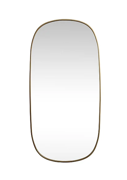 Elegant Metal Frame Oval Mirror 30X60 In. in Brass MR2B3060BRS