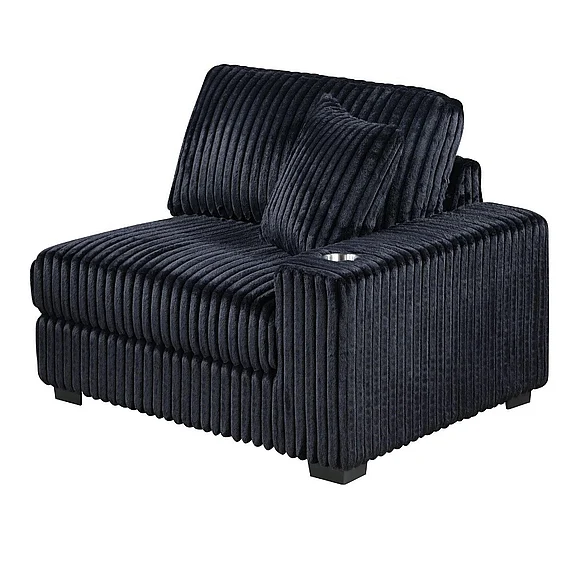 Boss Furniture RAF Chair in Black-Fur Like Jumbo Corduroy 8362
