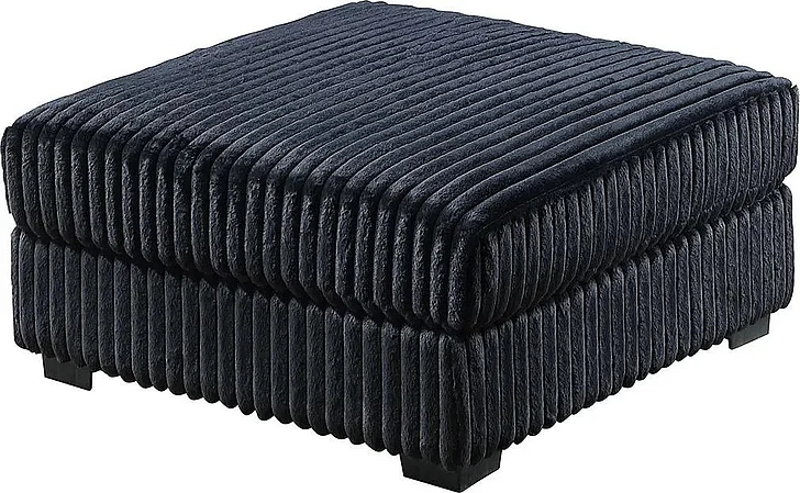 Boss Furniture Ottoman in Black-Fur Like Jumbo Corduroy 8367