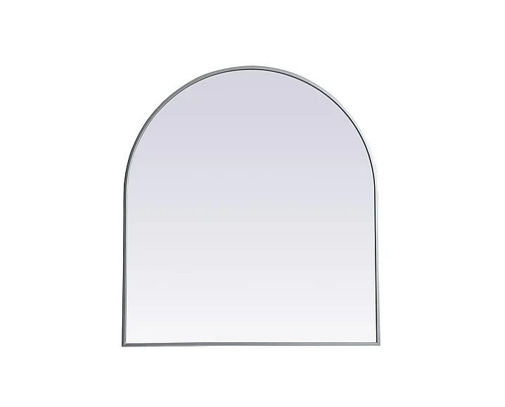 Elegant Metal Frame Arch Mirror 33X36 In. in Silver MR1A3336SIL