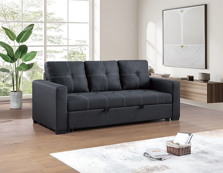 Boss Furniture Convertible Sofa in Black 8563