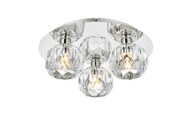 Elegant Graham 3 Light Ceiling Lamp in Chrome 3509F12C