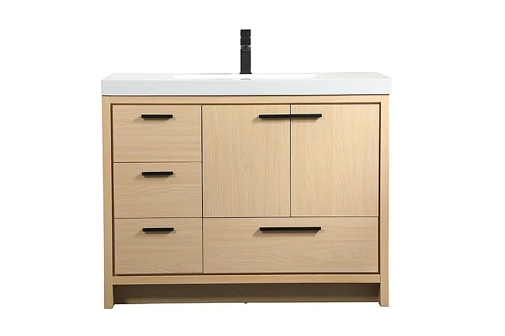 Elegant 42 In. Single Bathroom Vanity in Maple VF46042MMP