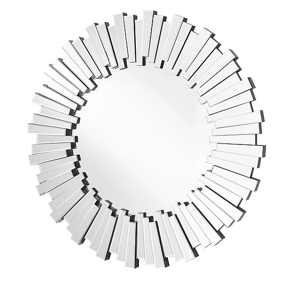 Elegant Sparkle 39.5 In. Contemporary Round Mirror in Clear MR9138