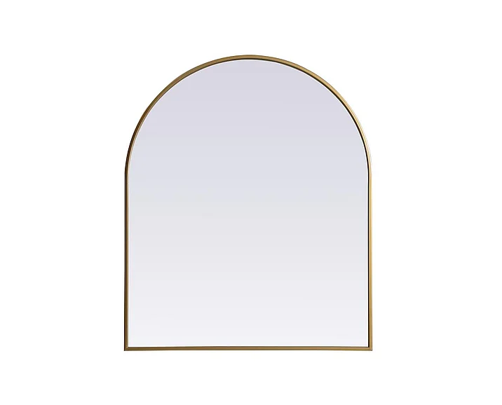 Elegant Metal Frame Arch Mirror 30X36 In. in Brass MR1A3036BRS
