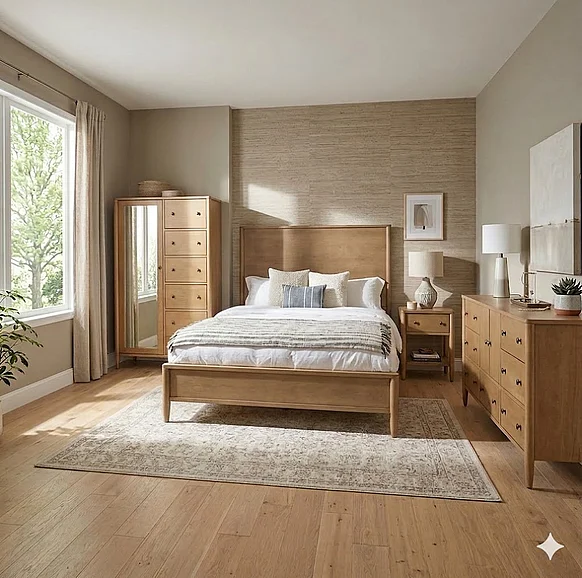 Finn & Louise (Lineage) Chatham 2pc Panel Bedroom Set in Maple and Midnight