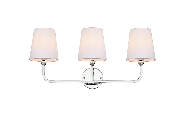 Elegant Colson 3 Light Chrome and Clear Bath Sconce LD7322W26CH