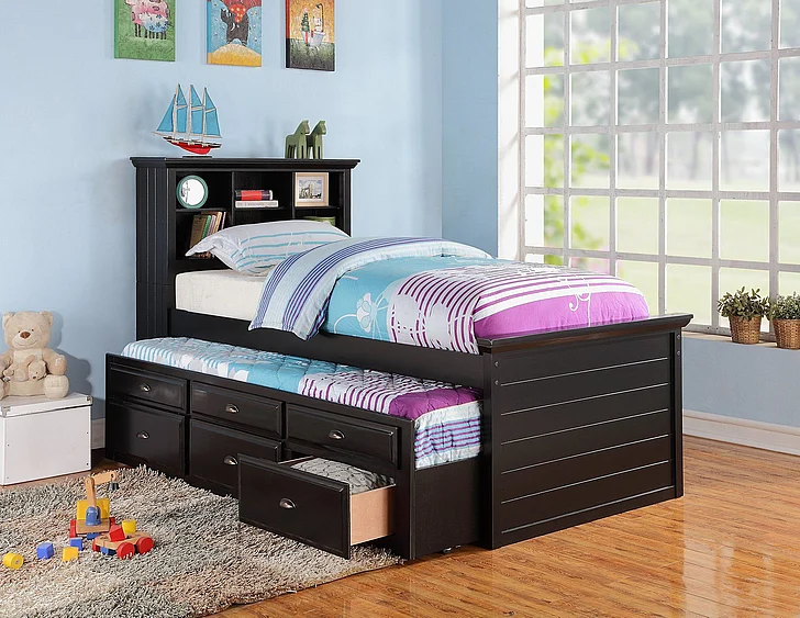 Boss Furniture F9219 Twin Trundle Bed in Black