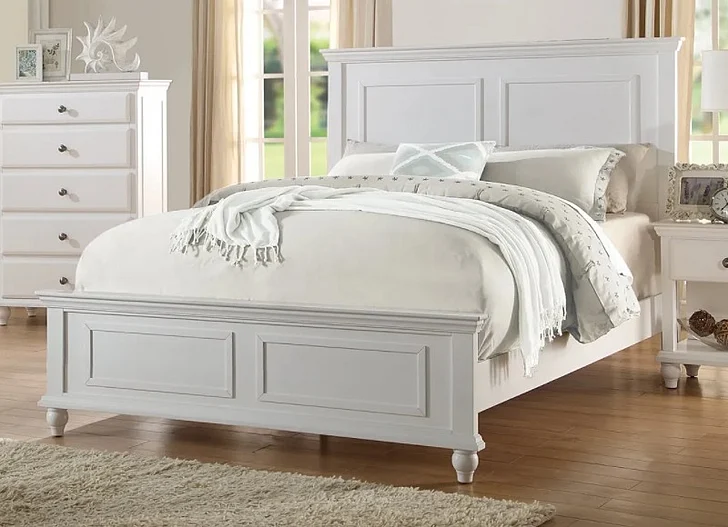 Boss Furniture F9270Q Queen Bed in White