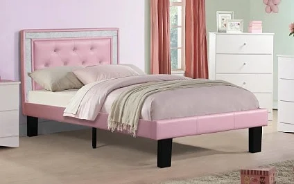 Boss Furniture F9375T Twin Bed in Pink