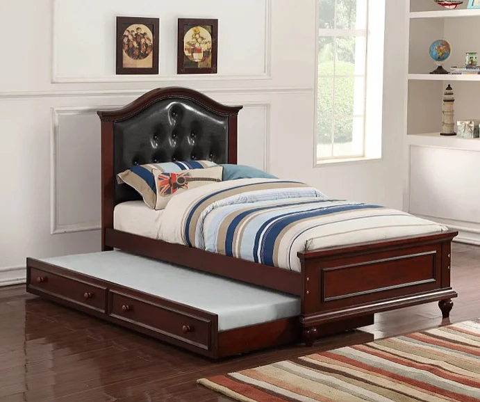 Boss Furniture F9379 Twin Trundle Bed in Dark Brown