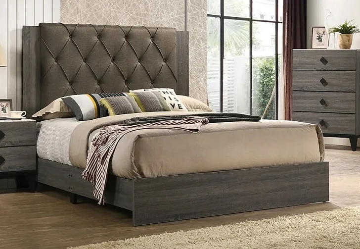Boss Furniture F9560EK King Bed in Grey