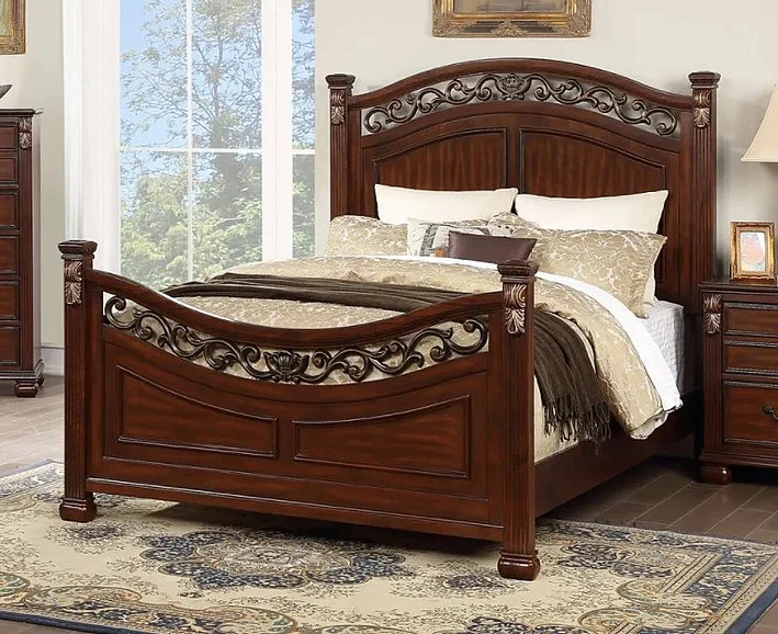 Boss Furniture F9584Q Queen Bed in Brown