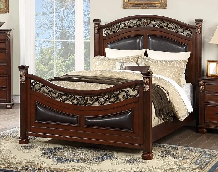 Boss Furniture F9585Q Queen Bed in Brown