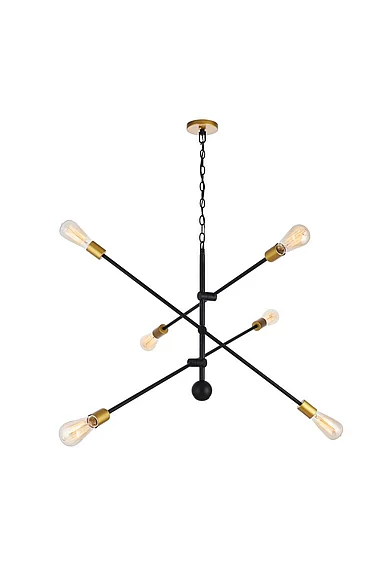 Elegant Axel 6 Lights Black Pendant LD8009D42BK