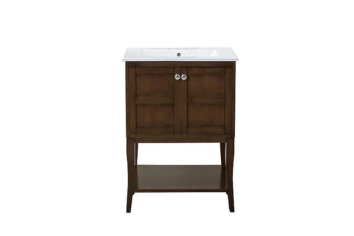 Elegant 2 Doors Cabinet 24 In. x 18 In. x 34 In. in Antique Coffee VF2102