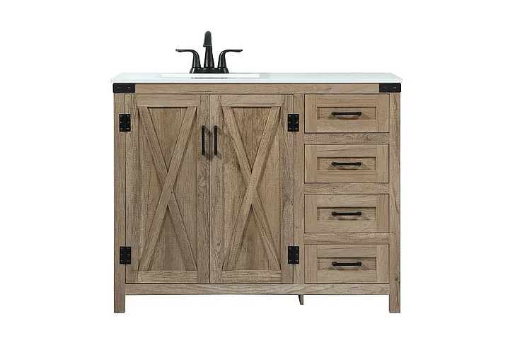 Elegant 42 In. Single Bathroom Vanity in Natural Oak VF90242NT