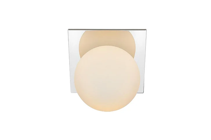 Elegant Jillian 1 Light Chrome and Frosted White Bath Sconce LD7304W7CH CLOSEOUT