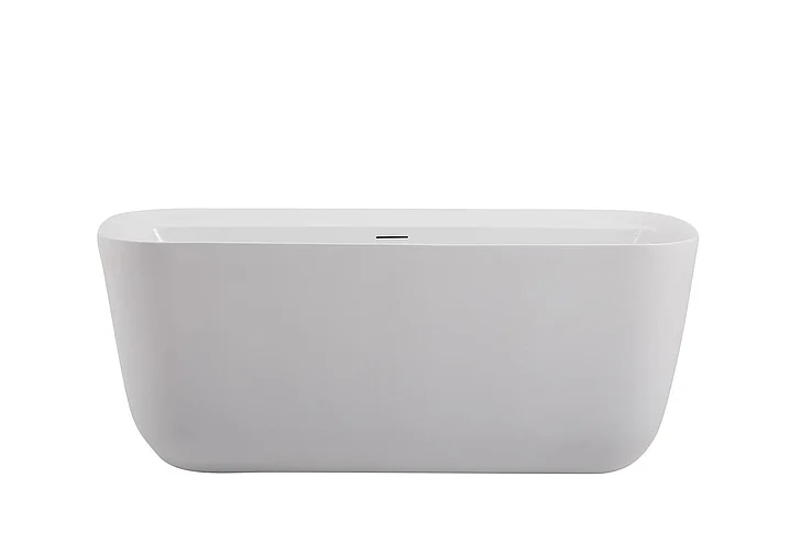 Elegant 59 In. Soaking Bathtub in Glossy White BT10559GW
