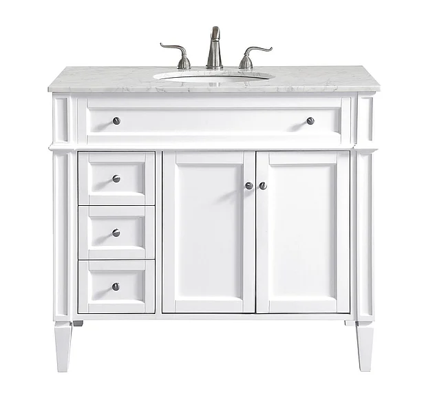 Elegant 40 In. Single Bathroom Vanity Set in White VF12540WH