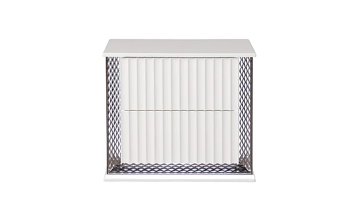 Galaxy Home Fabio 2 Drawer Nightstand in White 601955557412