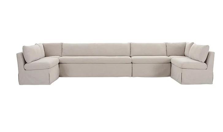 Moe's Home Fable Slipcover Dining Banquette U-Shape Beige 168 in. OA-1066-34