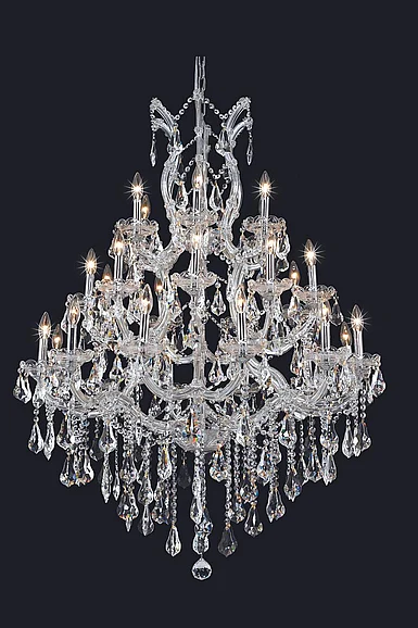 Elegant Maria Theresa 28 Light Chrome Chandelier Clear Royal Cut Crystal 2801D38C/RC