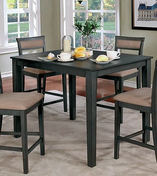 Furniture of America Fafnir 5pc Counter Height Set in Weathered Gray/Beige CM3607PT-5PK