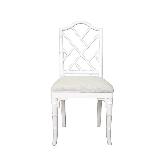 Worlds Away Fairfield Bamboo Dining Chair in White Lacquer FAIRFIELD WH