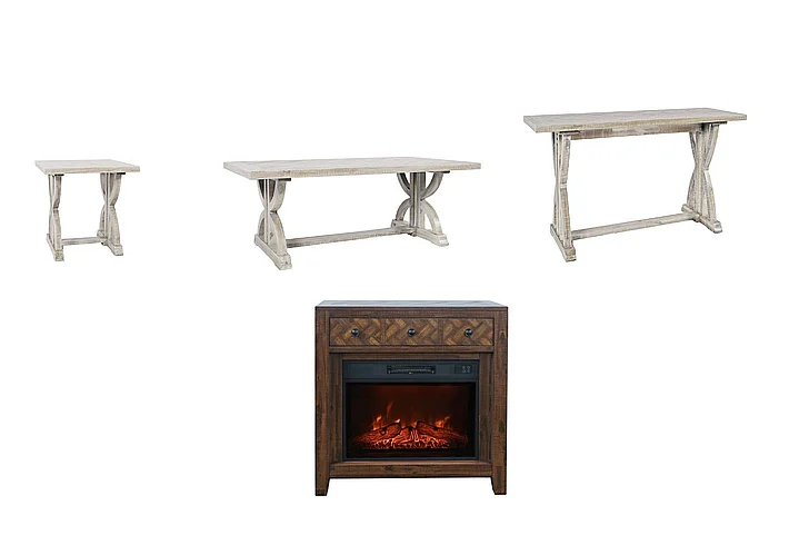 Jofran Fairview 5pc Coffee Table Set in Ash