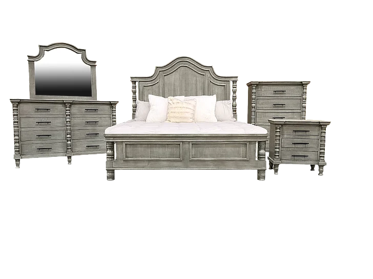 Split Nickel Faith 2pc Padded Bedroom Set