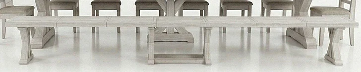 Transformer Table Farmhouse Extendable Bench in Pioneer Pearl 17141