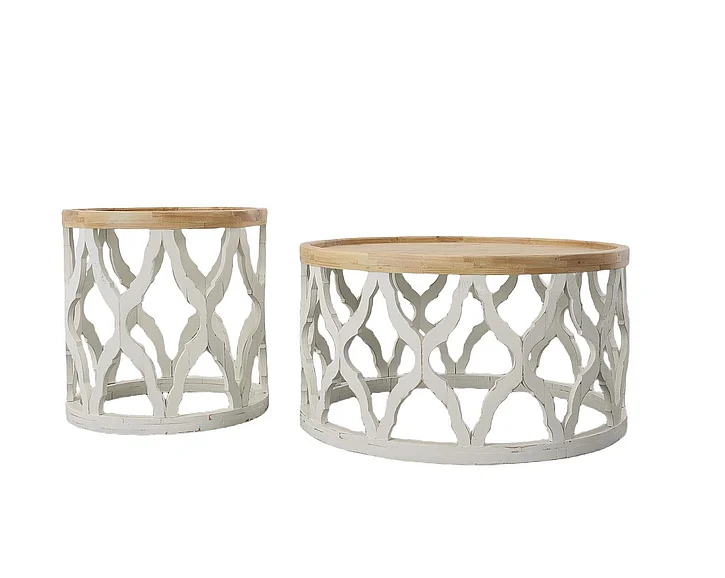 Split Nickel Farrah 2pc Occasional Set