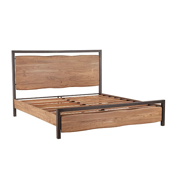 HTD Aspen King Bed in Smoked Acacia FAS-PBKSA