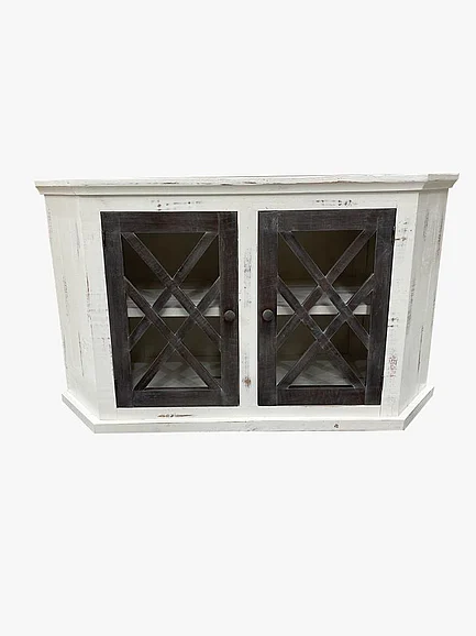 Split Nickel Fawn 2 Door Console w/ Glass MIC-FAWN-2DCG | COF412