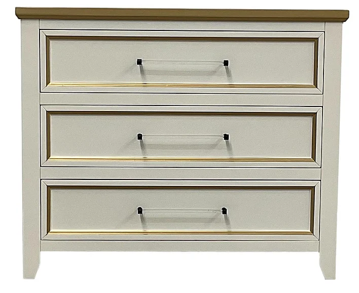 Split Nickel Faye 3 Drawer Accent Chest V-FAYE-3DA | COF543