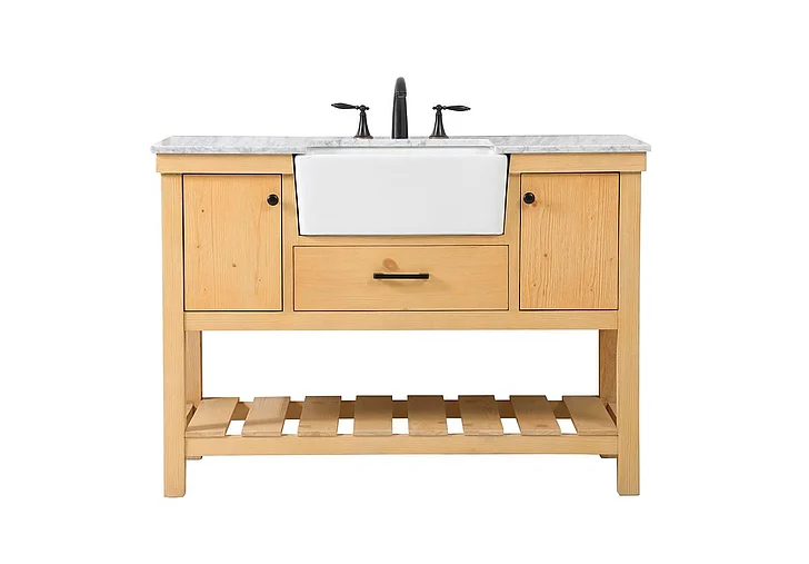 Elegant 48 In. Single Bathroom Vanity in Natural Wood VF60148NW