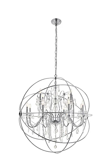 Elegant Cordelia 12 Light Chrome Crystal Pendant LD8801D43C CLOSEOUT