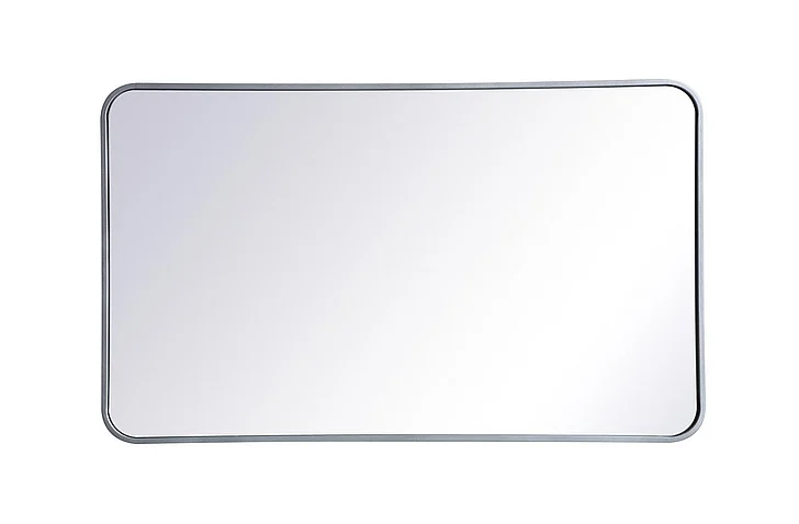 Elegant Soft Corner Metal Rectangular Mirror 24X40 In. in Silver MR802440S
