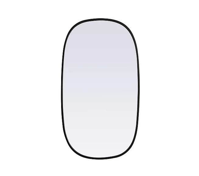 Elegant Metal Frame Oval Mirror 20X36 In. in Black MR2B2036BLK