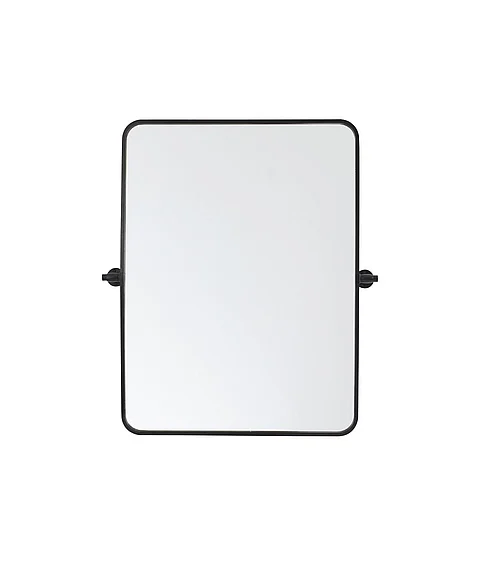 Elegant Soft Corner Pivot Mirror 24X32 In. in Black MR6A2432BLK CLOSEOUT