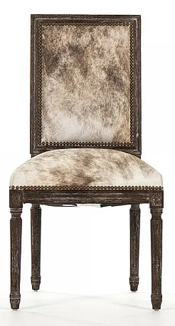 Zentique Louis Cowhide Side Chair in Limed Charcoal Oak (Set of 2) FC010-4 E271 CH-EL