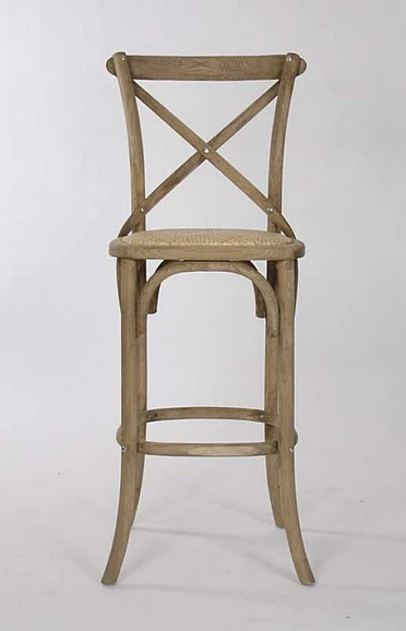 Zentique Parisienne Cafe Bar Stool in Natural Oak (Set of 2) FC035 Bar E255