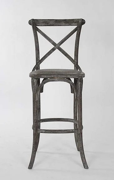 Zentique Parisienne Cafe Bar Stool in Charcoal (Set of 2) FC035 Bar E271