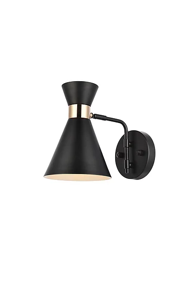 Elegant Halycon 6 In. Black Wall Sconce LD2353BK