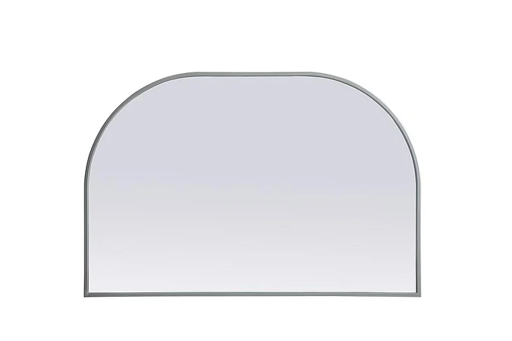 Elegant Metal Frame Arch Mirror 36X24 In. in Silver MR1B3624SIL
