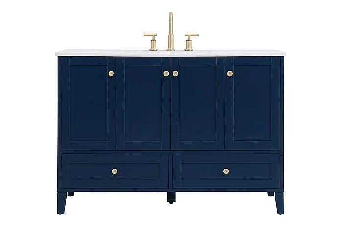 Elegant 48 In. Single Bathroom Vanity in Blue VF18048BL