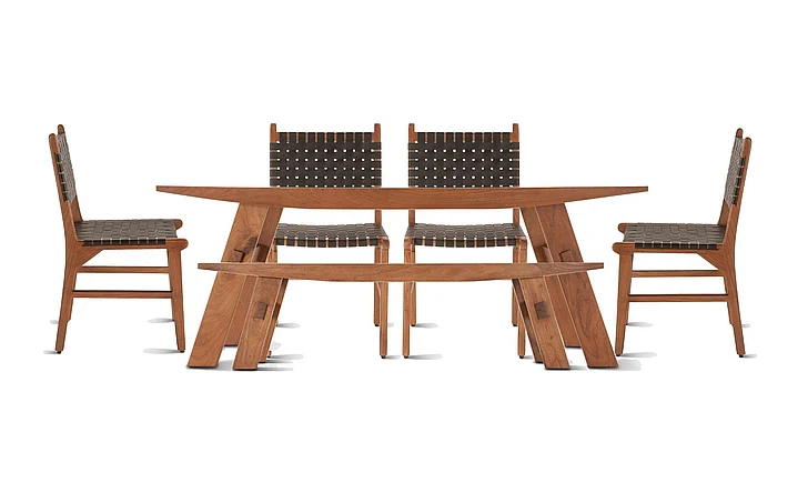 HTD Chesapeake 6pcs Dining Room Set in Nutmeg