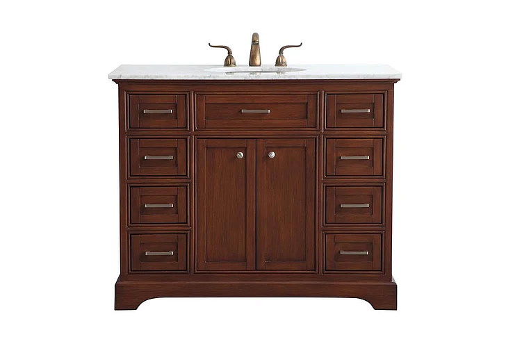 Elegant 42 In. Single Bathroom Vanity Set in Teak VF15042TK